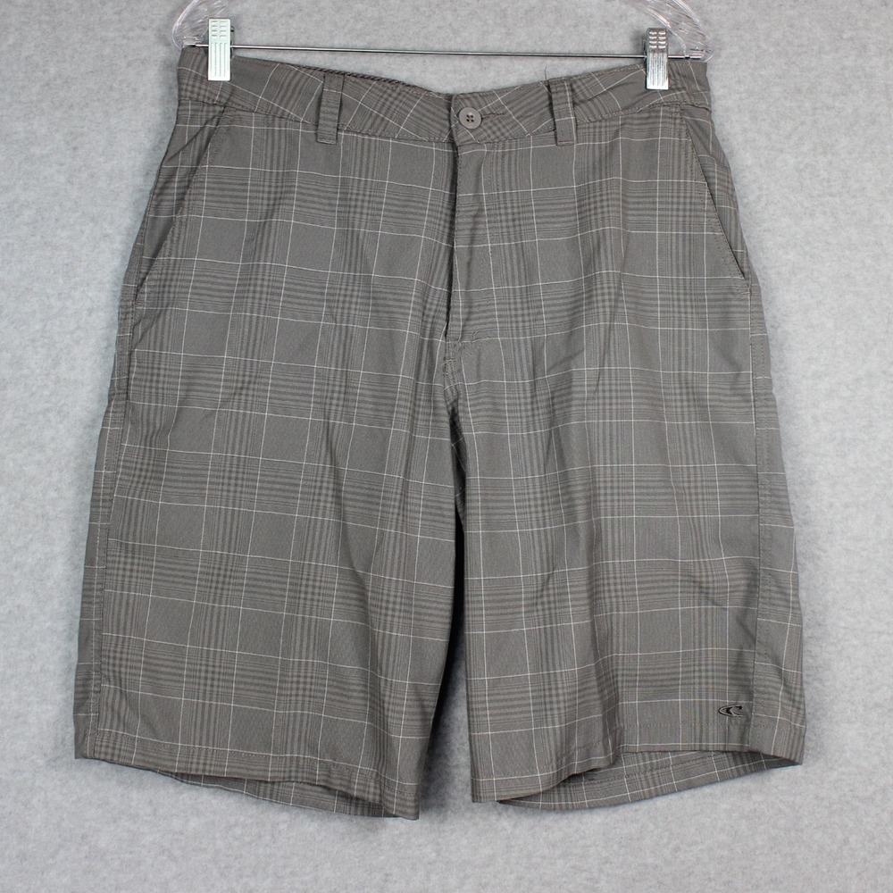 O'NEILL Men's Charcoal‎ Gray Plaid Casual Shorts Size 32